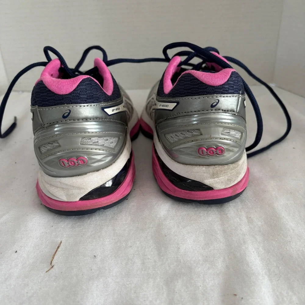 ASICS GT 2000 Women's Running‎ Shoes Grey Pink Navy Size 8.5 T757N